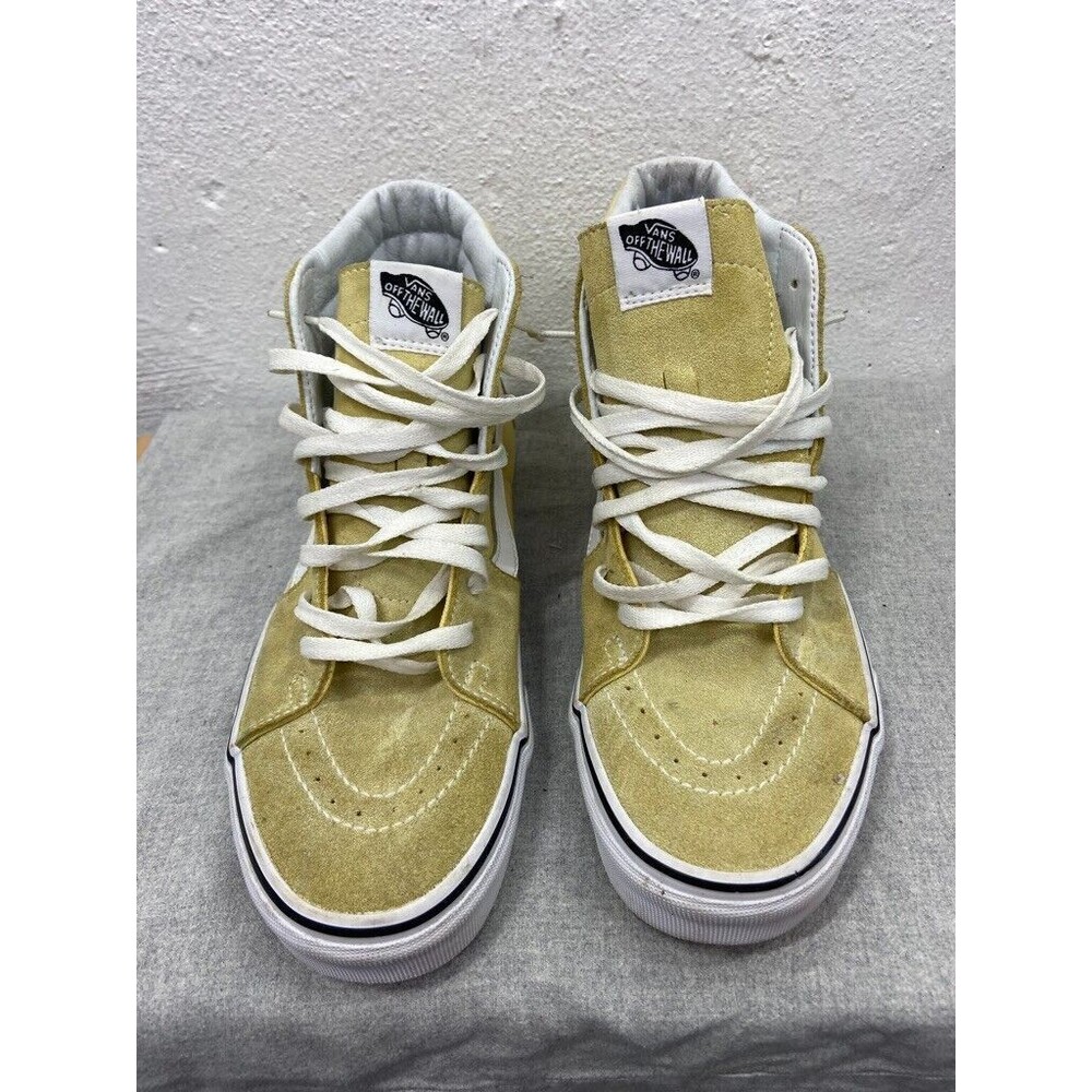 VANS OFF THE WALL MENS 9 YELLOW HIGH TOP SUEDE CANVAS SNEAKERS